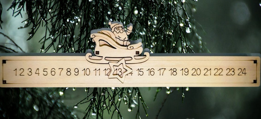 🛷 Compteur de Dodos en bois – Traîneau coulissant 🎄